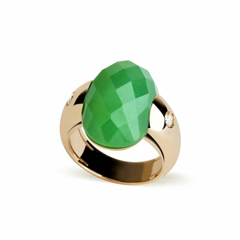 Rose gold with jade