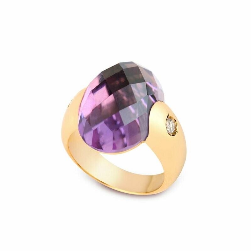 Rose gold with amethyst