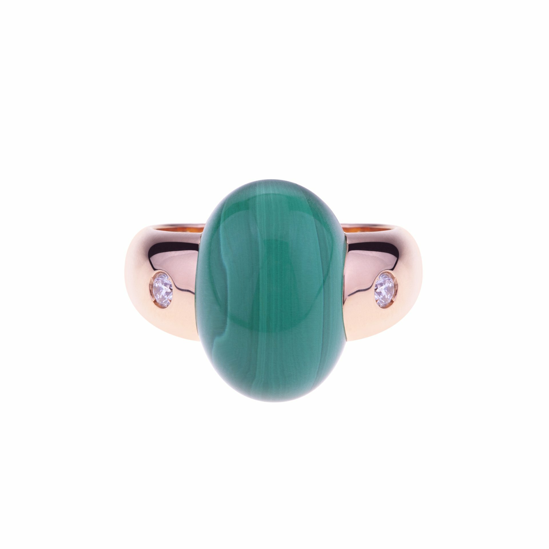 Rose gold with malachite