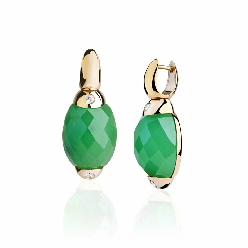 Rose gold with jade and diamond