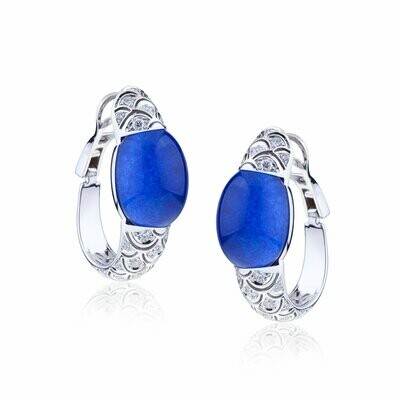 White gold with diamonds and lapis
