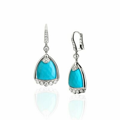 White gold with turquoise and diamonds