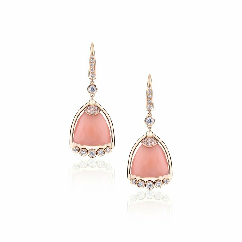 Rose gold with pink coral and diamonds