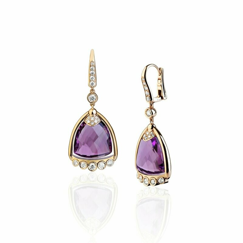 Rose gold with amethyst and diamonds
