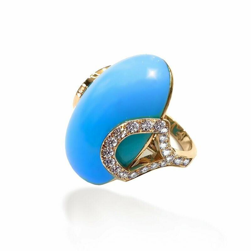 Rose gold with turquoise and diamonds