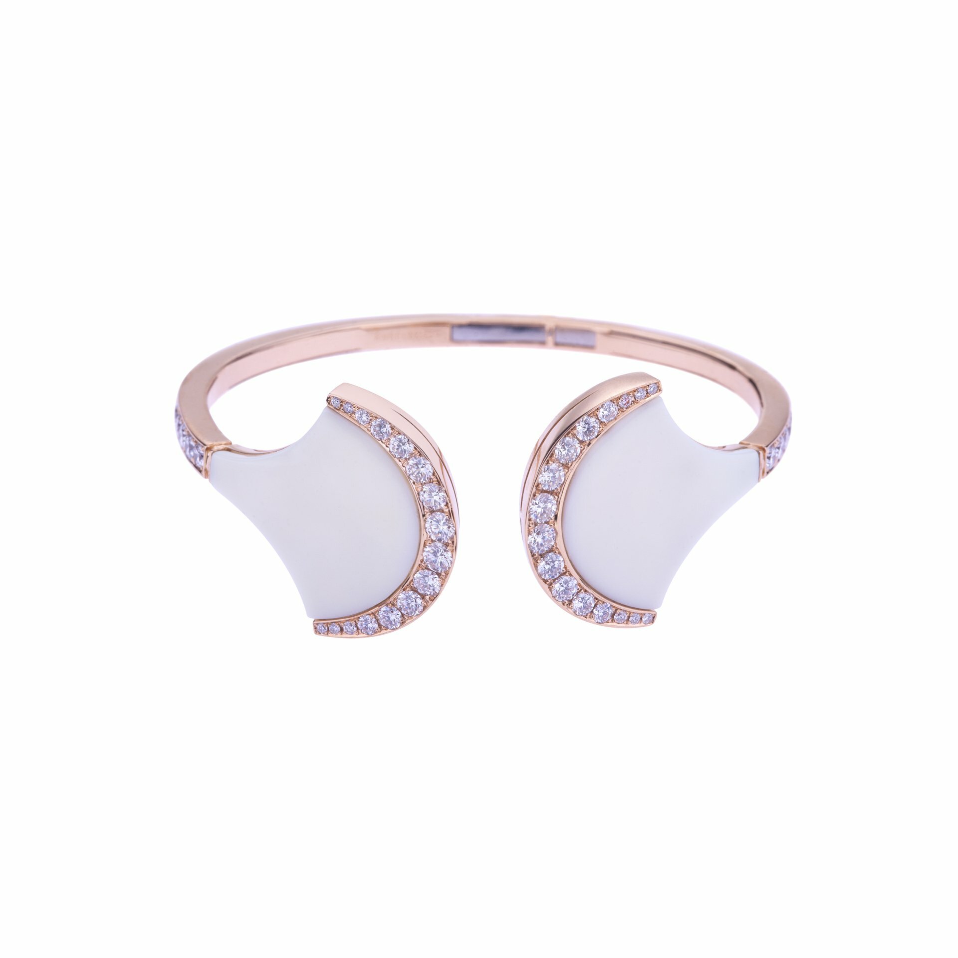 Rose gold with white ceramic and diamonds