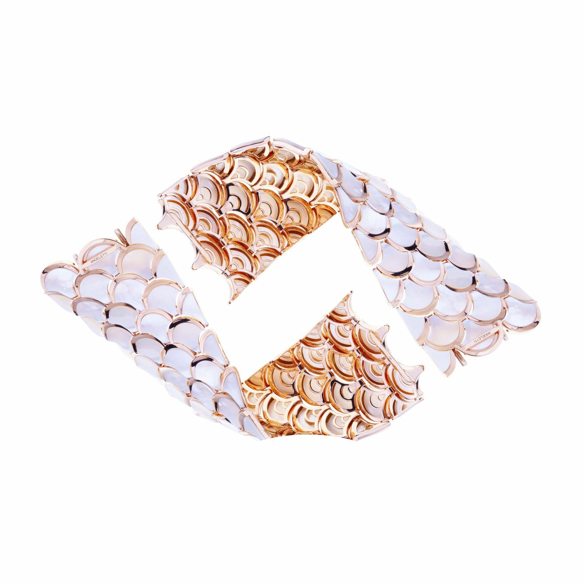 Rose gold with mother of pearl