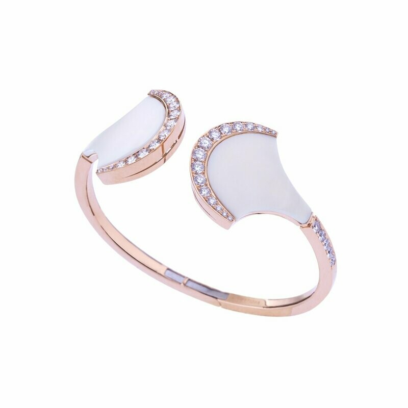 Rose gold with white ceramic and diamonds