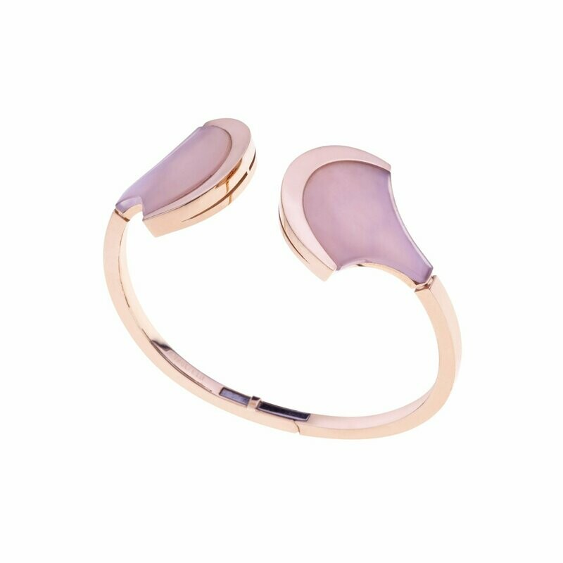 Rose gold with mother of pearl and pink quartz