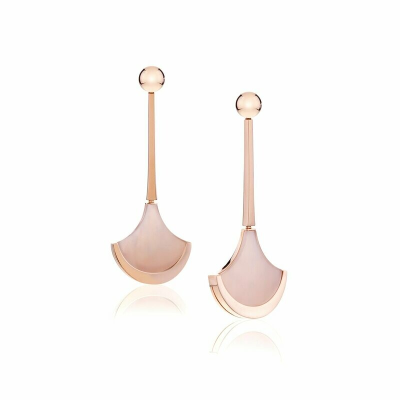 Rose gold with mother of pearl and pink quartz