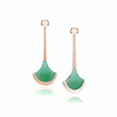 Rose gold with mother of pearl and green agata