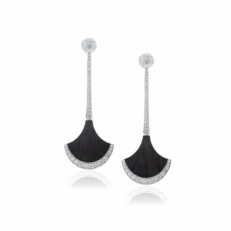 White gold with carbonio and diamond pave