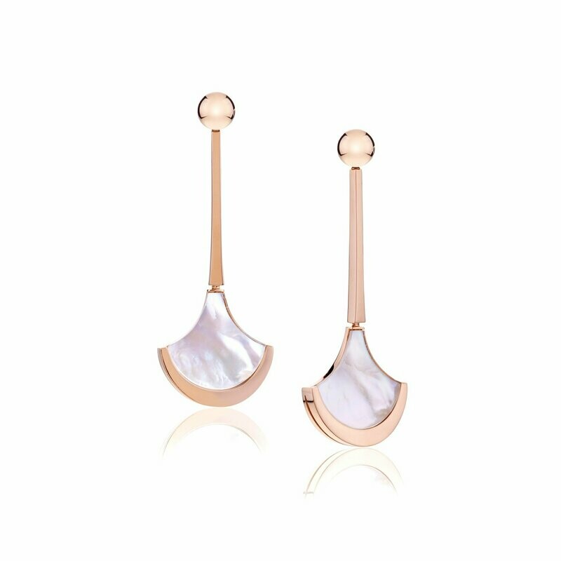 Rose gold with mother of pearl and rock crystal