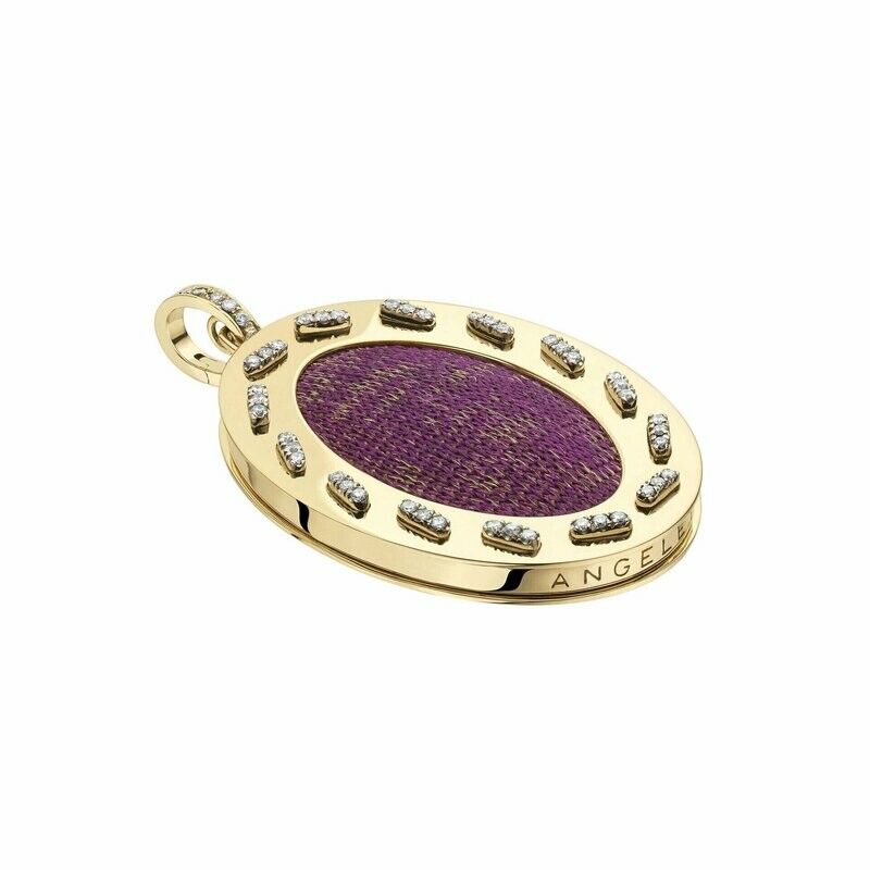 Yellow gold with diamonds and fabric