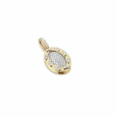 Yellow gold with diamonds stitches and pave