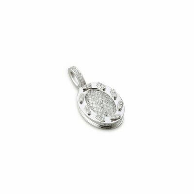 White gold with diamond stitches and pave