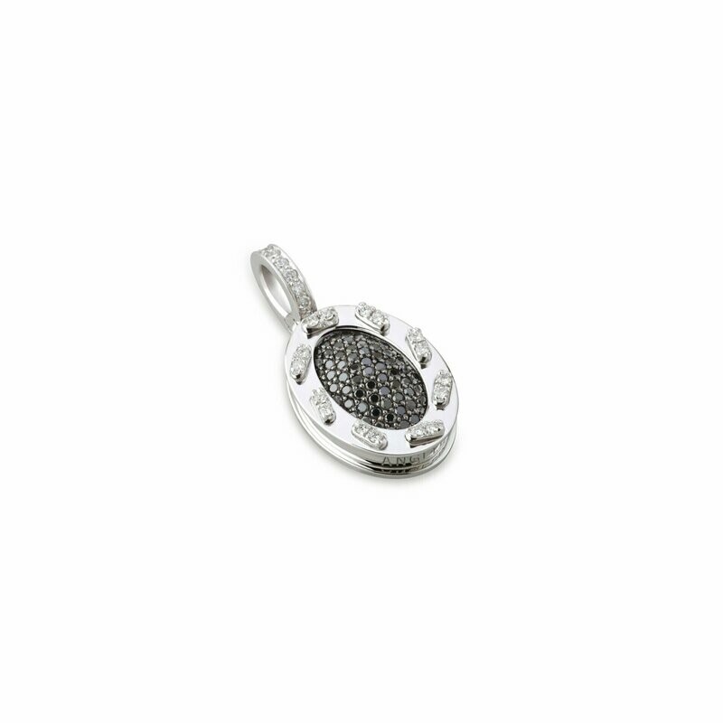 White gold with diamond and black diamonds pave