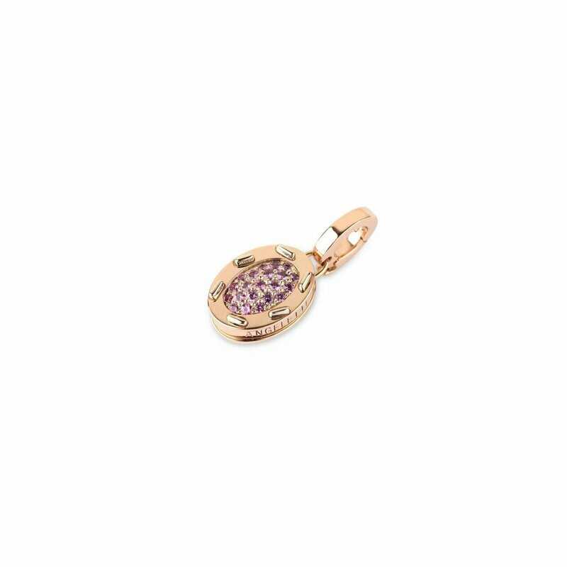Rose gold with pink sapphire pave