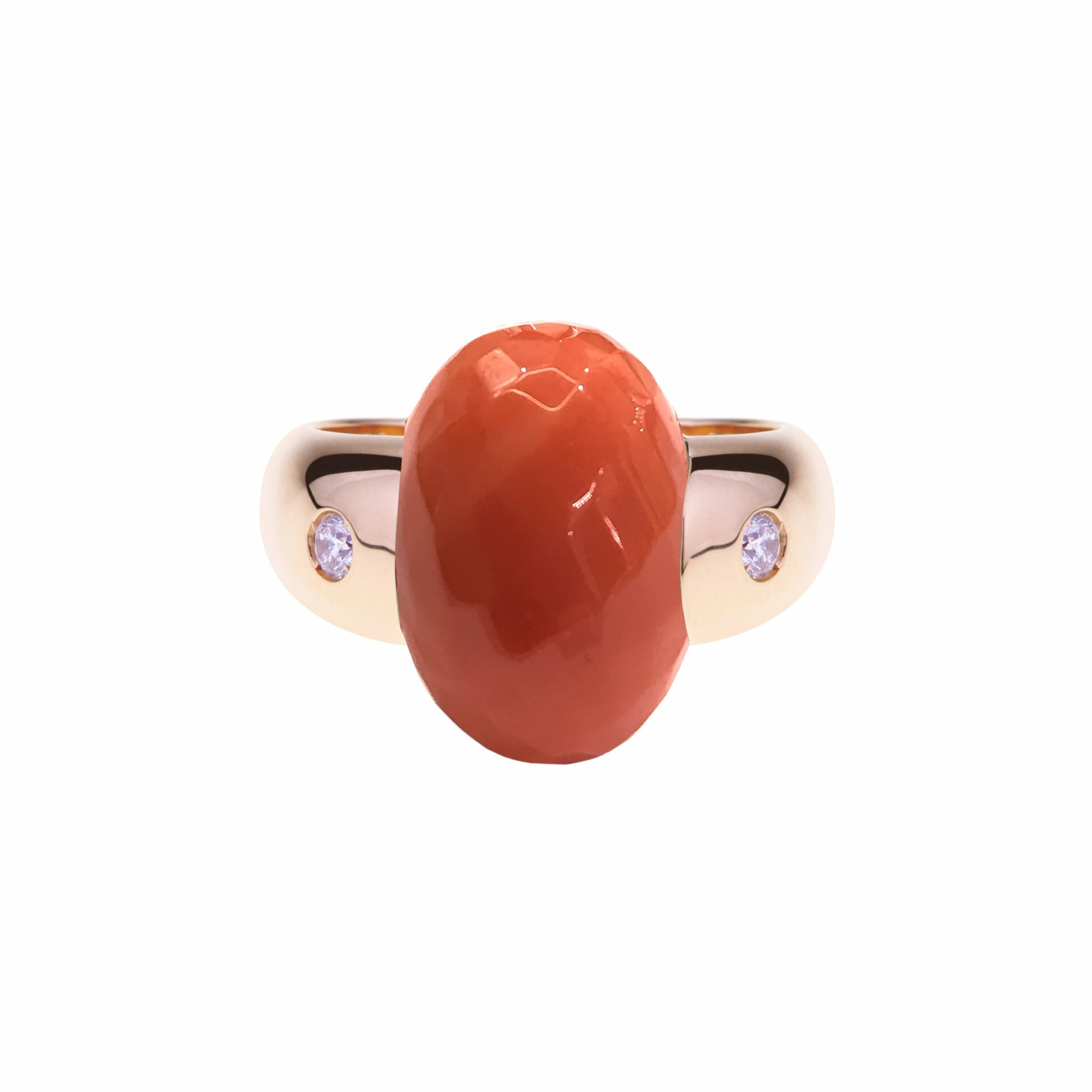 Rose gold with salmon coral