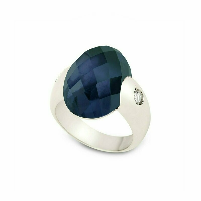White gold with iolith and diamond
