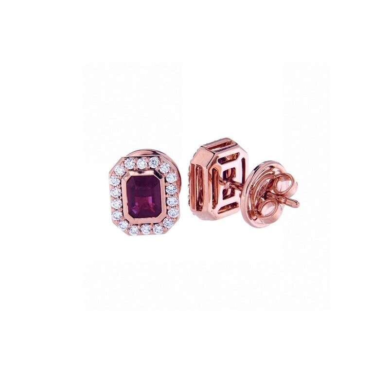Rose gold with diamonds and ruby