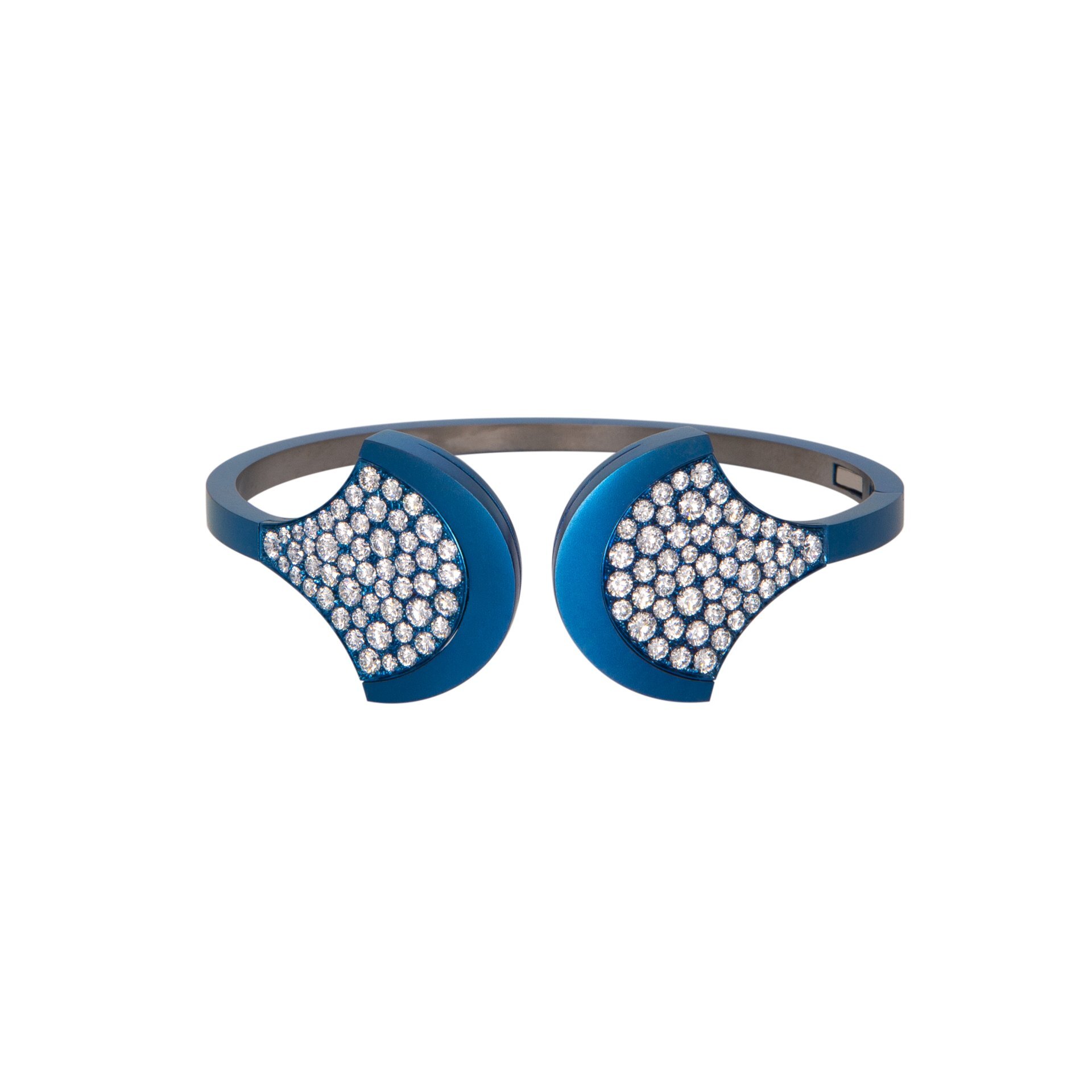 Blue Titanium with diamond pave