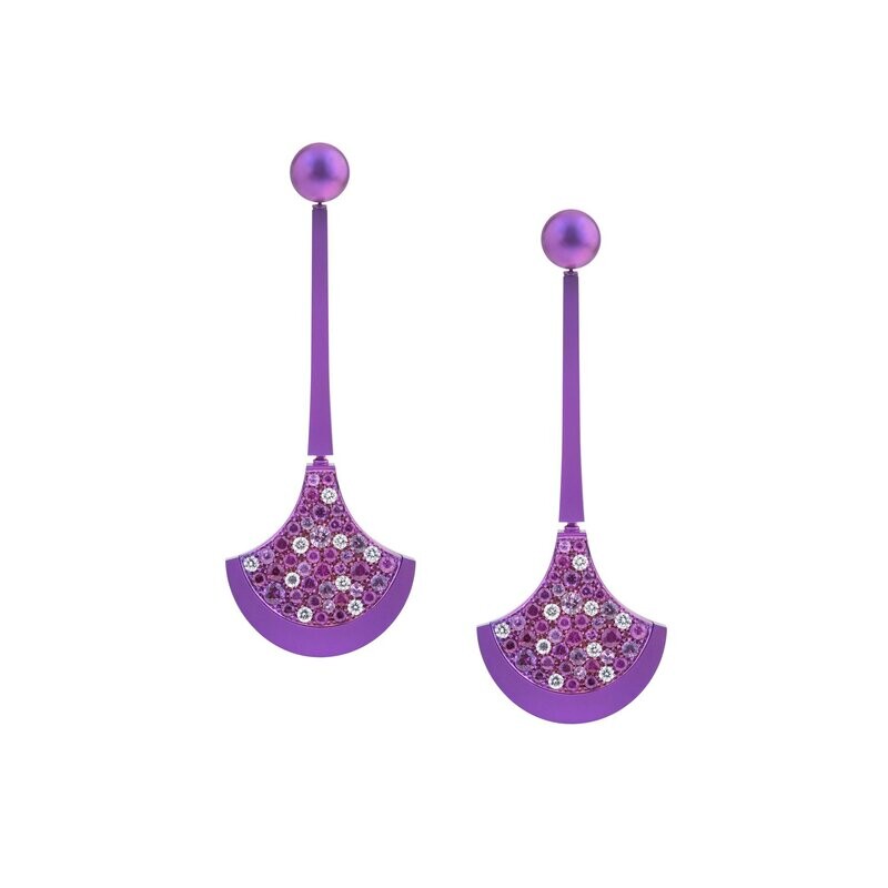Pink Titanium with diamond and pink sapphire pave