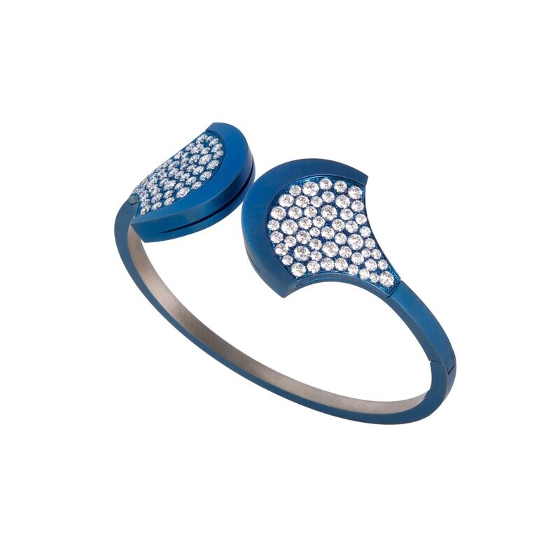 Blue Titanium with diamond pave