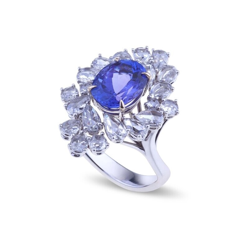 White gold with tanzanite and diamonds