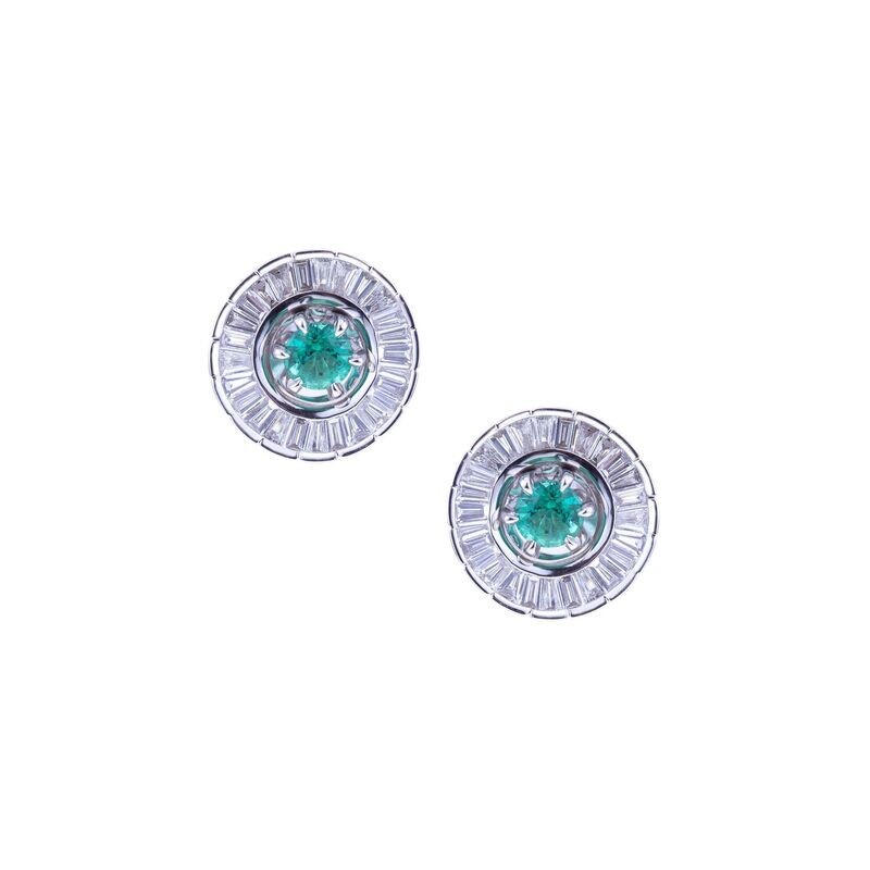 White Gold with Diamond and Emeralds