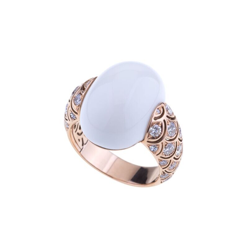 Rose gold with white ceramic and diamond