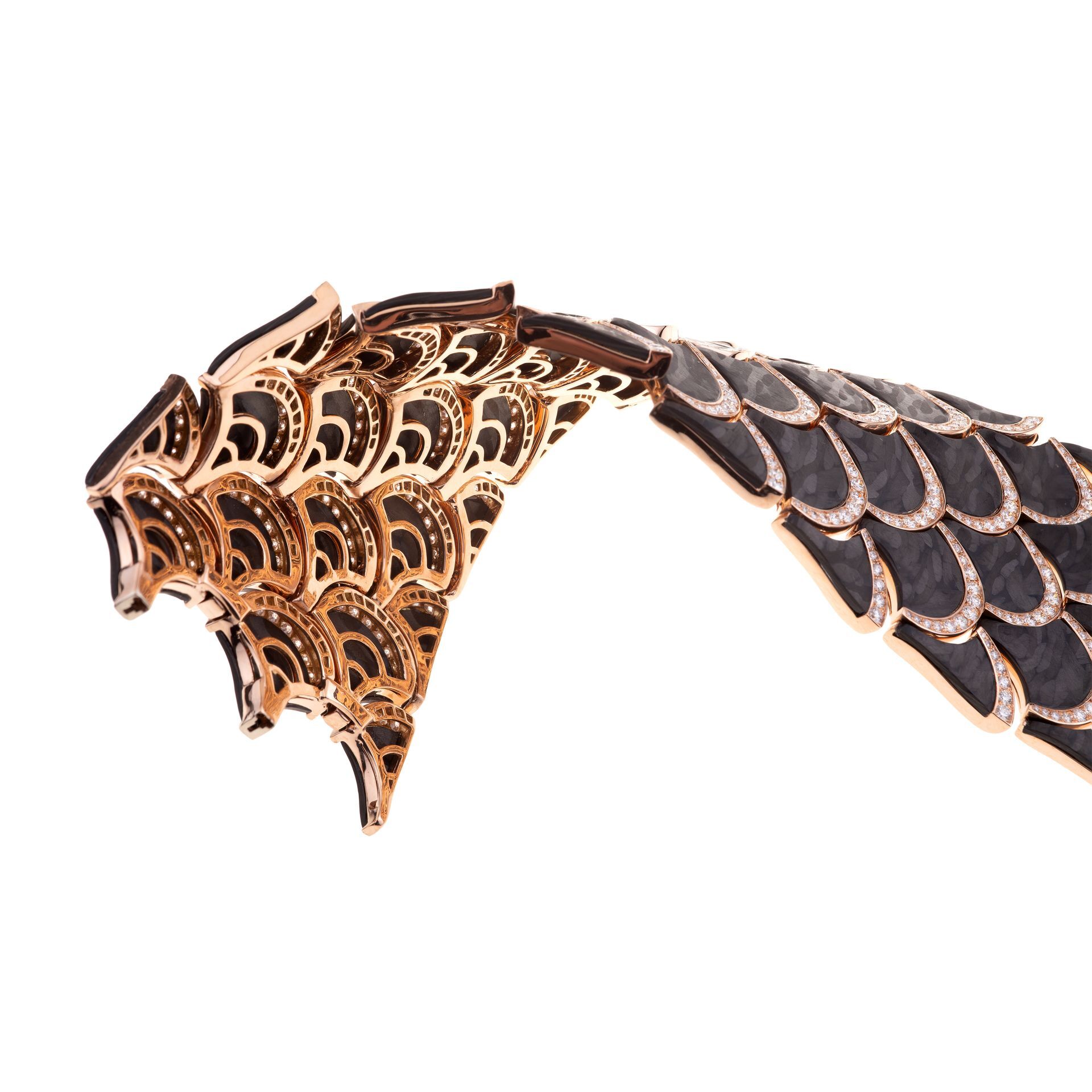 Rose gold with carbonio and diamonds pave