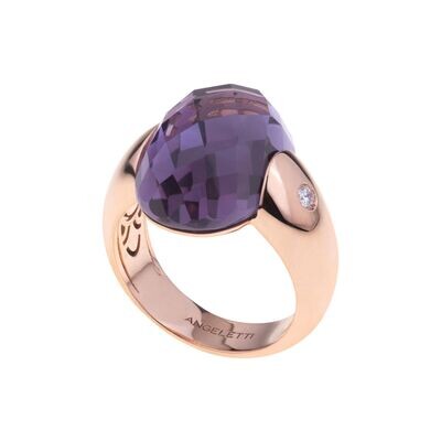 Rose gold with amethyst