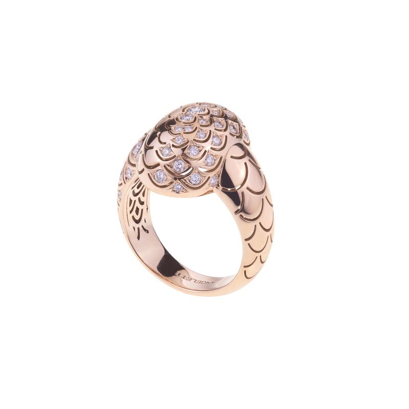 Rose gold with white ceramic and diamond