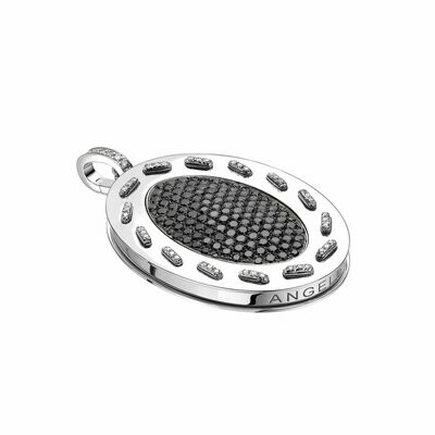 White gold with black and white diamonds White gold with black and white diamonds