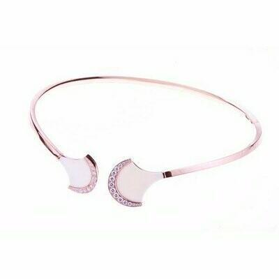 Rose gold white ceramic and diamonds