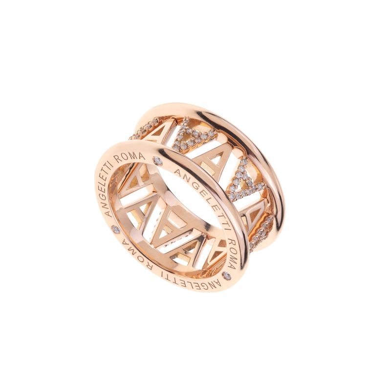 Rose gold with diamonds and Angeletti logo
