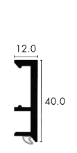 Kunststoffsockel 40 x 12 mm pro Meter