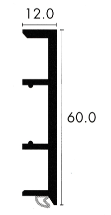 Kunststoffsockel 60 x 12 mm pro Meter