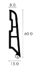 Kunststoffsockel 60 x 15 mm pro Meter