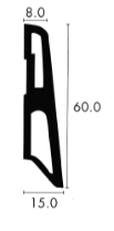 Kunststoffsockel 60 x 15 mm pro Meter