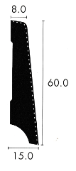 Furniersockel 60 x 15mm pro Meter