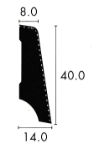 Furniersockel 40 x 14mm pro Meter