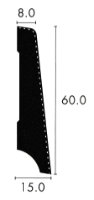 Furniersockel 60 x 15mm pro Meter