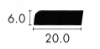 Staubleisten 20 x 6mm pro Meter