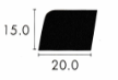 Staubleisten 20 x 15mm pro Meter