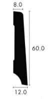 Massivsockel 60 x 12mm lackiert pro Meter