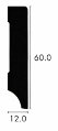 Massivsockel 60 x 12mm lackiert pro Meter