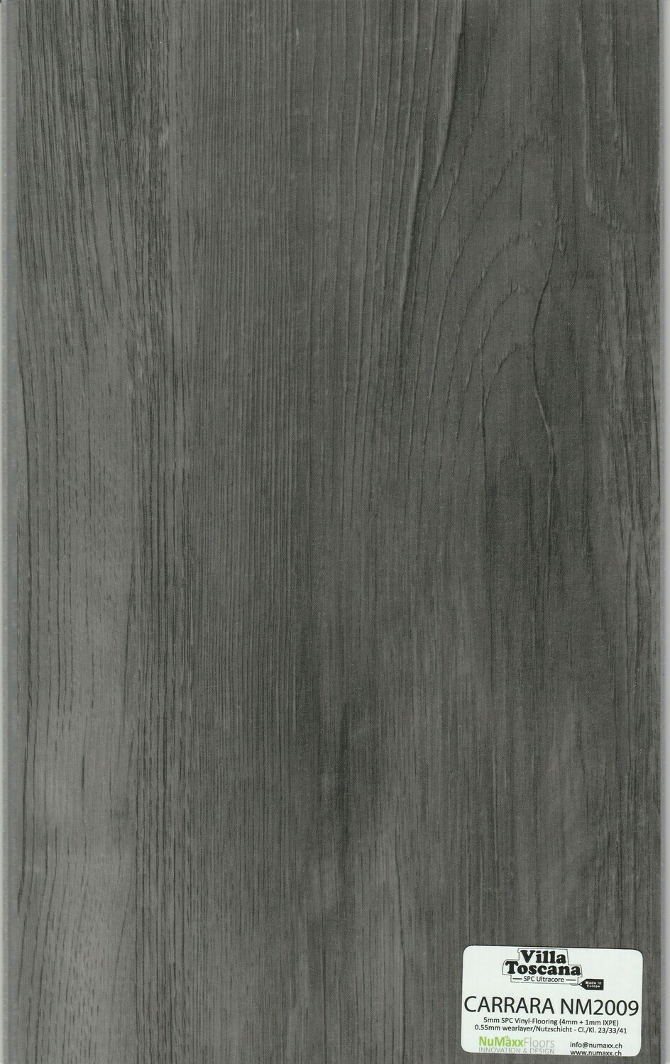 Vinylboden Villa Toscana mit Trittschall 1mm pro 1m² Carrara Nm 2009 Stärke 5mm x 178mm x 1219mm