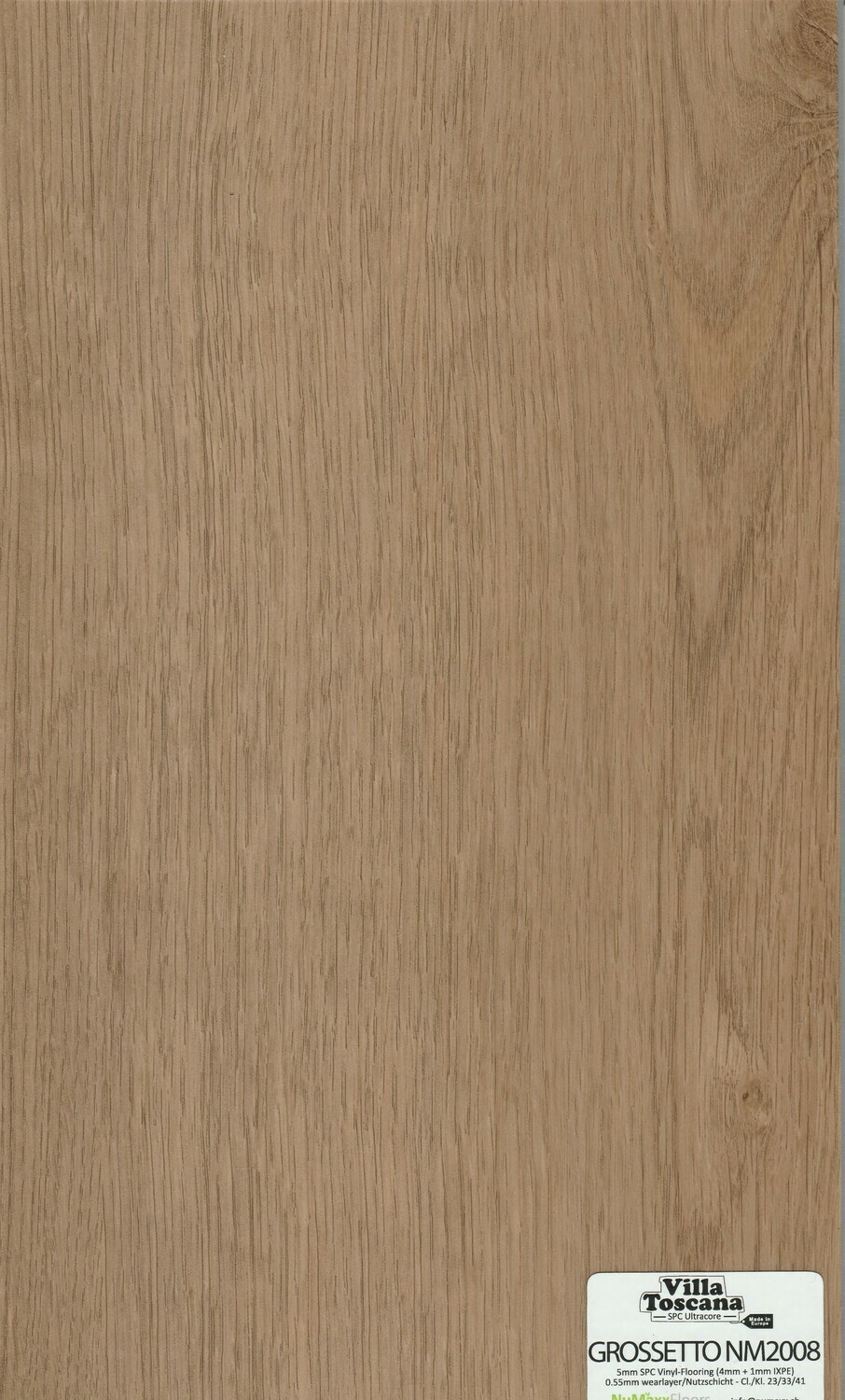Vinylboden Villa Toscana mit Trittschall 1mm pro 1m² Grossetto Nm 2008 Stärke 5mm x 178mm x 1219mm